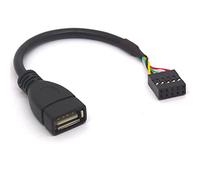 Tomost - Carte mère USB 2.0 type A à 9 broches femelle, câble Dupont 10 broches (2 pièces)