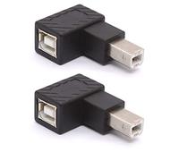 Tomost Lot de 2 adaptateurs USB B 2.0 de type B pour imprimante, scanner, fax, disque dur mobile USB 2.0 type B coudé à 90 degrés