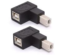 Tomost Lot de 2 adaptateurs USB B 2.0 type B pour imprimante, scanner, télécopieur, disque dur mobile USB 2.0 type B coudé à 90 degrés vers femelle