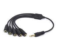 Tomost Répartiteur de casque 3,5 mm, 5 voies 1/8" 1 mâle vers 5 femelles TRS stéréo câble d'extension audio