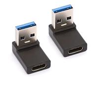 Tomost Up Adaptateur coudé USB C vers USB A mâle, 90 degrés Type C femelle vers USB 3.0 A mâle Adaptateur Câble Connecteur USB-C Convertisseur pour ordinateurs portables Chargeurs (jusqu'à 2 pièces)