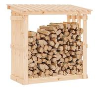 Tomostar Abri-Bûches Couvert, Range Bûche Extérieur Étagère à Bûches Support pour Bois de Chauffage Support pour bois de chauffage 108x64,5x109 cm Bois de pin