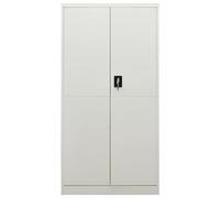 Tomostar Armoire à Balai, Armoire Utilitaire Multifonction Meuble de Rangement pour Aspirateur Balai Gris Clair 90x40x180 cm Acier