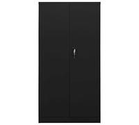 Tomostar Armoire à Balai, Armoire Utilitaire Multifonction Meuble de Rangement pour Aspirateur Balai Noir 90x40x180 cm Acier
