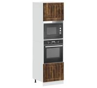 Tomostar Armoire à Four, Meuble pour Four Meuble Bas de Cuisine Kalmar chêne fumé Bois d'ingénierie 60x57x207 cm