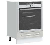 Tomostar Armoire à Four, Meuble pour Four Meuble Bas de Cuisine Kalmar Gris béton Bois d'ingénierie 60x46x81,5 cm