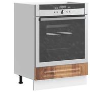 Tomostar Armoire à Four, Meuble pour Four Meuble Bas de Cuisine Kalmar Vieux Bois Bois d'ingénierie 60x46x81,5 cm