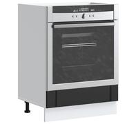 Tomostar Armoire à Four, Meuble pour Four Meuble Bas de Cuisine Lucca Noir Bois d'ingénierie 60x46x81,5 cm