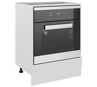 Tomostar Armoire à Four, Meuble pour Four Meuble Bas de Cuisine Lyon Blanc 60x46x81,5 cm Bois d’ingénierie