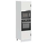 Tomostar Armoire à Four, Meuble pour Four Meuble Bas de Cuisine Porto Blanc Bois d'ingénierie 60x57x207 cm