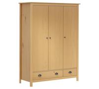 Tomostar Armoire à Porte, Armoire Penderie Dressing Meuble de Rangement Placard pour Vêtement Garde-Robe à 3 Portes Hill 127x50x170 cm Pin Solide