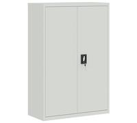 Tomostar Armoire de Bureau Métallique, Armoire Vestiaire Métal Meuble de Rangement Garage Bureau 90x40x140 cm Acier Gris