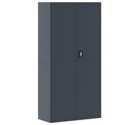Tomostar Armoire de Bureau Métallique, Armoire Vestiaire Métal Meuble de Rangement Garage Bureau Anthracite 90x40x180 cm Acier
