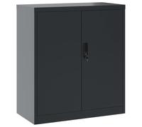 Tomostar Armoire de Bureau Métallique, Armoire Vestiaire Métal Meuble de Rangement Garage Bureau Anthracite 79x40x90 cm Acier