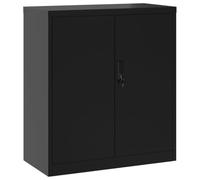 Tomostar Armoire de Bureau Métallique, Armoire Vestiaire Métal Meuble de Rangement Garage Bureau Noir 79x40x90 cm Acier