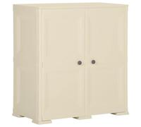 Tomostar Armoire de Rangement de Jardin, Armoire Bas à Outils Extérieur en Plastique 79x43x85,5 cm Design de Bois Blanc Angora