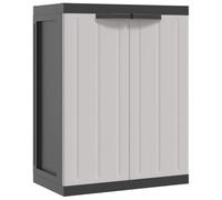 Tomostar Armoire de Rangement de Jardin, Armoire Bas à Outils Extérieur Gris et Noir 65x37x85 cm PP