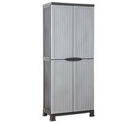 Tomostar Armoire de Rangement de Jardin, Armoire Haute à Outils Extérieur en Plastique 68x39x171,5 cm