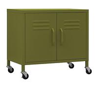 Tomostar Armoire de Rangement en Métal avec roulettes, Armoire de Bureau Métallique Meuble de Rangement Vert Olive 60x35x56 cm Acier