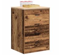 Tomostar Armoire de Rangement Garage, Établi Atelier Garage Armoire à Outils Basse avec Plan de Travail Vieux Bois 60x51x85 cm Bois pin