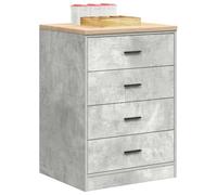 Tomostar Armoire de Rangement Garage, Établi Atelier Garage Armoire à Outils Basse avec Plan de Travail Gris béton 60x51x85 cm Bois pin