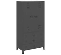 Tomostar Armoire Dressing Métal, Armoire de Rangement Penderie Polyvalente Métallique Chambre Garde-Robe Industrielle Anthracite 90x50x180 cm Métal