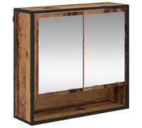 Tomostar Armoire Murale Salle de Bain avec Miroir en Acrylique, Armoire de Toilette Miroir Meuble de Salle de Bain Bois Ancien 65 x 20 x 60 cm