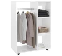 Tomostar Armoire Penderie, Armoire Dressing Meuble de Rangement Placard pour Vêtement Garde-Robe Blanc Brillant 80x40x110 cm Bois d’ingénierie