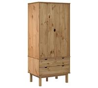 Tomostar Armoire Penderie, Armoire Dressing Meuble de Rangement Placard pour Vêtement Garde-Robe OTTA 76,5x53x172 cm Bois Massif de pin