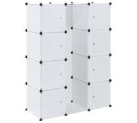 Tomostar Armoire Penderie Modulable, Armoire de Chambre Garde-Robe Étagère de Rangement Cube 9 Compartiments 109x36,5x143 cm Blanc