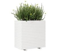 Tomostar Bac à Fleurs, Bac à Plantes Pot de Fleurs Jardinière Extérieur Blanc 70x40x72 cm Bois de pin Massif