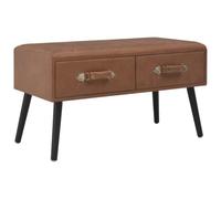 Tomostar Banc de Rangement, Coffre de Rangement Bout de Lit Banc à Chaussures avec tiroirs 80 x 40 x 46 cm Marron foncé Similicuir