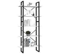 Tomostar Bibliothèque, Etagère de Rangement Étagère à Livres à 5 Niveaux Blanc 80x30x175 cm Bois de pin