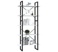 Tomostar Bibliothèque, Etagère de Rangement Étagère à Livres à 5 Niveaux Blanc 80x30x175 cm Bois d'ingénierie