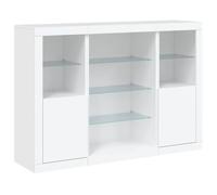 Tomostar Buffet avec LED, Meuble de Rangement Armoire de Cuisine avec lumières LED 3 pcs Blanc Bois d'ingénierie