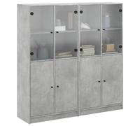 Tomostar Buffet Cuisine, Armoire de Cuisine Meuble de Rangement Bibliothèque avec Portes Gris béton 136x37x142 cm