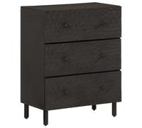 Tomostar Buffet Cuisine, Buffet Bas Meuble de Rangement Salon Armoire latérale Noir 60x33x75 cm Bois Massif de manguier