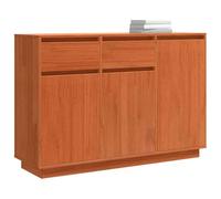 Tomostar Buffet Cuisine, Buffet Bas Meuble de Rangement Salon avec tiroir Brun Cire 110 x 34 x 75 cm Pin Massif