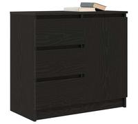 Tomostar Buffet Cuisine, Buffet Bas Meuble de Rangement Salon avec tiroir chêne Noir 71x35x65 cm Bois d'ingénierie