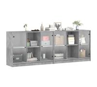 Tomostar Buffet Cuisine, Buffet Bas Meuble de Rangement Salon Bibliothèque avec Portes Gris béton 204x37x75 cm
