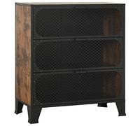 Tomostar Buffet Cuisine, Buffet Bas Meuble de Rangement Salon Marron Rustique 72x36x82 cm Métal et MDF