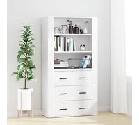 Tomostar Buffet Cuisine, Placard de Cuisine Meuble de Rangement Salon Blanc Bois d'ingénierie