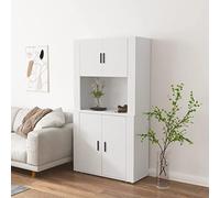 Tomostar Buffet Cuisine, Placard de Cuisine Meuble de Rangement Salon Blanc Bois d'ingénierie