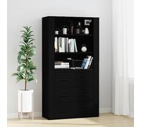 Tomostar Buffet Cuisine, Placard de Cuisine Meuble de Rangement Salon Noir Bois d'ingénierie