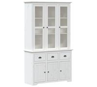 Tomostar Buffet Haut Cuisine, Armoire de Cuisine Meuble de Rangement BODO Blanc 115,5x43x200,5 cm Bois Massif de pin