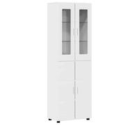 Tomostar Buffet Haut Cuisine, Buffet de Cuisine Meuble de Rangement Armoire Vaisselier Blanc Brillant 60x35x182 cm Bois d'ingénierie