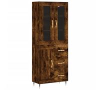 Tomostar Buffet Haut Cuisine, Buffet de Cuisine Meuble de Rangement Armoire Vaisselier Chêne fumé 69,5x34x180 cm Bois d'ingénierie