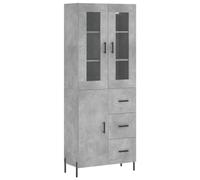 Tomostar Buffet Haut Cuisine, Buffet de Cuisine Meuble de Rangement Armoire Vaisselier Gris béton 69,5x34x180 cm Bois d'ingénierie