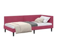 Tomostar Cadre de lit d'angle, Lit Simple Banquette avec Sommier à Lattes Canapé lit en L pour Salon Bureau Appartement Bordeaux 80 cmx200 cm