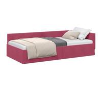 Tomostar Cadre de lit d'angle, Lit Simple Banquette avec Sommier à Lattes Canapé lit en L pour Salon Bureau Appartement Bordeaux 90 cmx190 cm